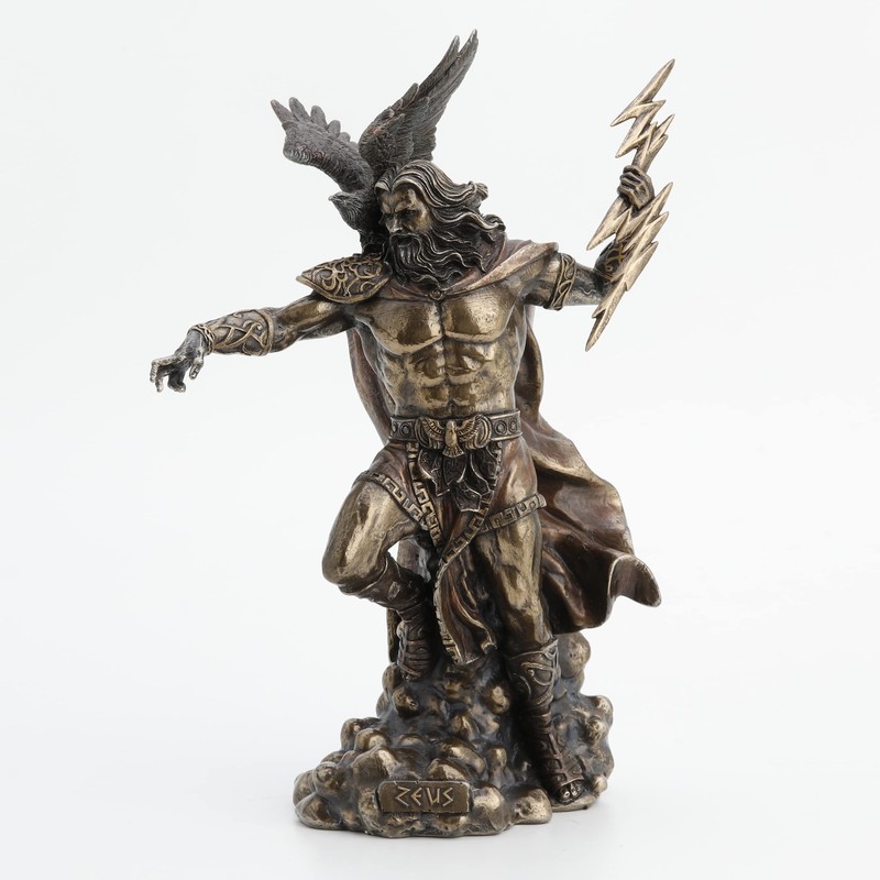 Veronese Design 11 3/4" Zeus Greek God Holding Thunderbolt with