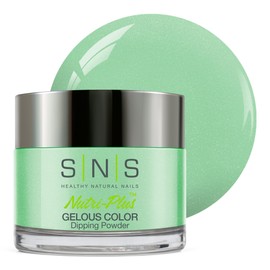 SNS Healthy Natural Nails SNS Nail Dip Powder, Gelous Color Dipping Powder - Helicopter Skiing (Green, Seafoam, Cream) - Long-Lasting Dip Nail Color Lasts 14 Days ?C Low-Odor & No UV Lamp Required - 1 oz