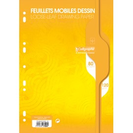 Clairefontaine 7099C Pack of 80 Sheets Calligraphe Ring Binder Inserts DIN A4 21 x 29.7 cm Blank 120 g 9 Holes for Storage in Folder / Ring Binder White 1 Pack