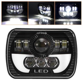 Faros delanteros LED Faros LED universales para coche de 5x7 pulgadas luz cuadrada LED de 90 W faros delanteros de haz alto/bajo impermeable para faros delanteros automotrices para faro led(1 pieza)