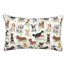 20x30 Inch Cute Dog Standard Pillow Cases, Ultra Soft Microfiber Pillow Cover, Hidden Zipper, for Bedroom Couch Living Room Decor Gifts
