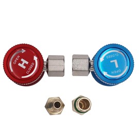 Boginity R134a Automotive Fluorine Safety Valve, High and Low Pressure Quick Couplings