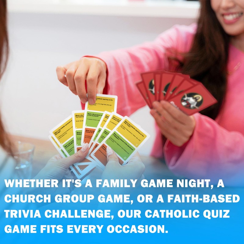 ZZBUY Catholic Bible Trivia Game Cards, Catholic Faith Game for