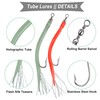 Striped Bass Trolling Tube Lures,6pcs Saltwater Cod Rig Tube Teasers