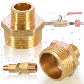 Brateuanoii Reducing Nipple 1 1/2 Inch x 1 Inch Male Thread (Diameter 20 mm x Diameter 32 mm), 2 Pieces Double Nipple Hex 1 Inch Male x 1/2 Inch AG, Double Nipple Brass Male Thread, Connector Male