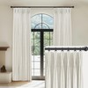 CAPALOCA Beige White Linen Pinch Pleated Curtains Blackout 100% Black