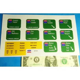 TYCO HO TYCO US-1 TRUCKING Slot Car Highway Signs Sticker Paper New Reproduction #B