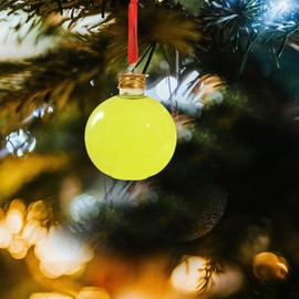 Baluue Christmas Drink Balls 10pcs Fillable Xmas Tree Clear Baubles with Rope, Plastic Anti-leak Boozeballs for Christmas Birthday Decor, 150ml