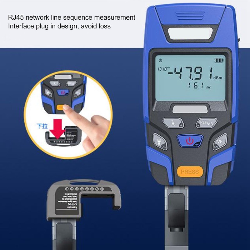 Optical Fiber Power Meter ‑70 To +6dBm Rechargeable Mini Fiber