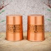ANCIENTIMPEX Set of 2 Hammered and Plain Copper Cups 250ml