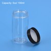 sourcing map Round Plastic Jars with Black Screw Top Lid,