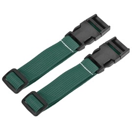 sourcing map Utility Strap with Buckle 1x20 Inch Polyester Quick Release Adjustable Belt for Travel Outdoor Bag Luggage Packing (Light Green, Pack of 2)