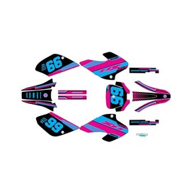 Kalair GFX Graphics Kit for Honda XR 80 (2001-2003) VIPER Series Cyan 09 Mil - Dirt pit bike motorcycle stickers, dirtbike racing automotive decal motocross accessories no-plastics