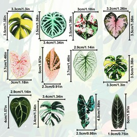 BOXOB 12pcs Leaf Shaped Fridge Magnets, Plant Themed Decorative Refrigerator Magnets for Kitchen Office School Locker Home Decor, Funny Gift Idea for Plant Lovers Housewarming Christmas Birthday