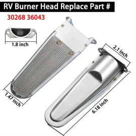 35100 91788 RV Furnace Igniter Electrode And 30268 36043 RV Burner Head Kit Compatible with Atwood Hydro Dometic Flame AFS AFM AFL DFS DFM DFL