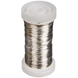Rayher Hobby Rayher 2402400 Silver Wire with Copper Core, 0.40 mm Diameter, Plastic Spool 100 m, Nickel-Free, Silver Wire for Crafts, Binding Wire, Winding Wire, Jewellery Wire