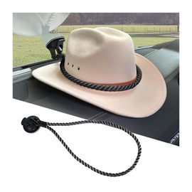 zipelo Hat Mounts for Car, Cowboy Hat Holder Rack with Suction Cup and Handmade Rope, Car Accessories, Universal Cowboy Hat Hanger for SUV Truck Vehicle Home, Keeps Your Hat On The Dash (Black)