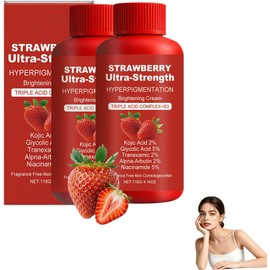 Strawberry Infused Body Cream with Vitamin E & Niacinamide, Gentle Nourishing Formula for Silky Soft Full Body Skin, 118g (2PC)