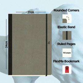 Flex Book Adventure – 17 x 24 Pocket Journal, 192 Pages Ruled, Elephant Grey