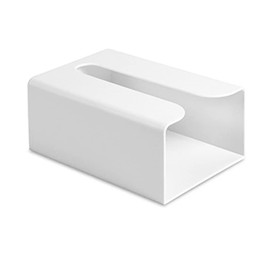 Tissue Box Cover Self Adhesive Wall Mounted Facial Tissues Box Napkin Holder Dispenser for Table & Kitchen Cabinet & Wall, Upward or Downwar, Uncovered Side(White)