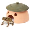 Terracotta Reptile Cave with Green Lid - 8 * 6