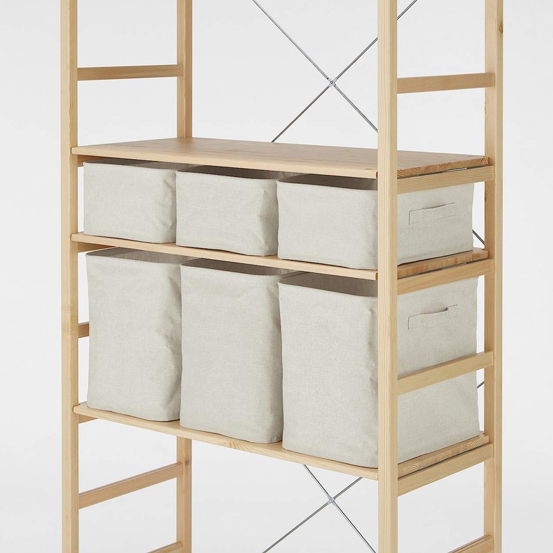 MUJI 38369752 Polyester Cotton Linen Blend, Softbox, Rectangle, Small, Approx.