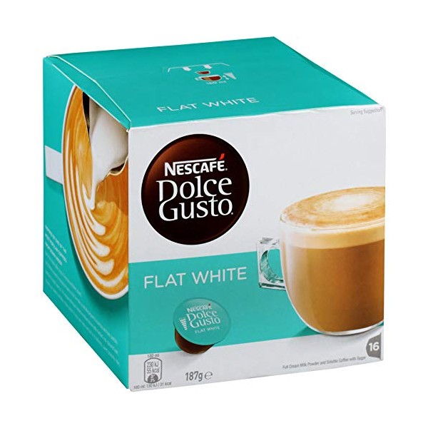 Nescafe Dolce Gusto - Cápsulas planas de café blanco, 16 unidades, 187 g