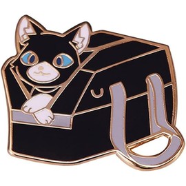 Cute Cat in Bag Enamel Pin Kawaii Black Kitty Animal Metal Brooch Accessories Fashion Badge Decoration Pin Decoration Badge Lapel Pin Jewellery, Metal