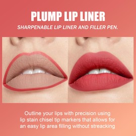 Cool Story Lip Liner Liquid - 2-in-1 Waterproof Matte Lip Stain Marker, Longwear Quick-Drying Liquid Lipstick Pen with Smudge Proof & Long-Lasting Formula (#05 Nude, Pack of 1)