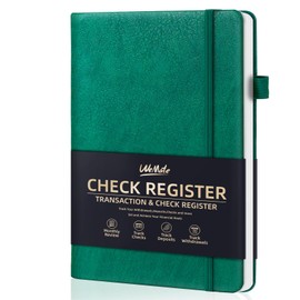 WEMATE Check Registers for Personal Checkbook,Checkbook Register & Log,Track Deposits,Payments, Finances, Debit Card and Bank Account, Transaction Registers for Small Busisses 8×6", Green