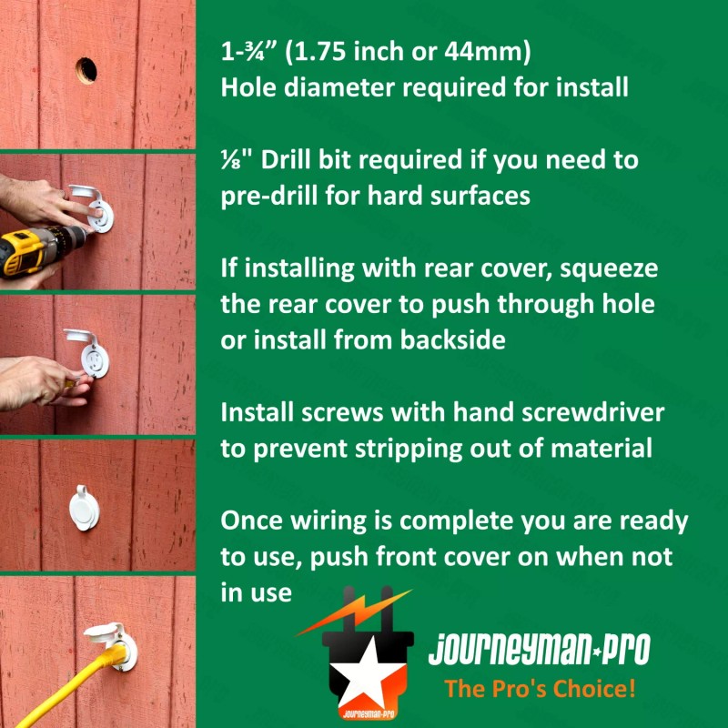 Journeyman-Pro 10 Foot 15 AMP 120V Shed Building Outdoor Power