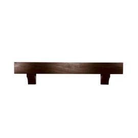 6" Deep Rustic Wood Beam Mantel with Corbels 42 48 54 60 66 72 84 (48, Weathered Walnut)