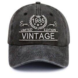 40th Birthday Gifts Women Men, Happy 40th Birthday Decorations, Vintage 1985 Party Favors Hat, Adjustable 40 Years Old Baseball Cap for Dad Mom Wife Black
