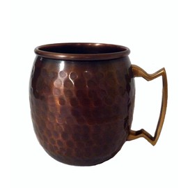 StyllaLondon® Handcrafted Antique Hammered Round Moscow Mule Premium Copper Mugs 16 Ounce Safe Enhances Taste Improves Flavours Enjoy Refreshing Beverage Unique Barware Gifts for Women & Men