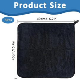 KPSRFG 3Pcs Magic Cleaning Cloth, Window Cleaning Cloths, Window Cloth, Thickened Magic Cleaning Cloth, 40 * 40CM Microfiber Magic Cloths, for Car Window Shower Bathroom Kitchen Glass (black)