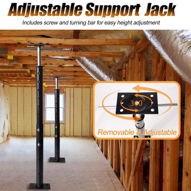 House Floor Jack, 19-38 inches Height Range, Adjustable Post Pole