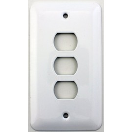 Style White Single Gang Switch Plate 3 Despard Openings
