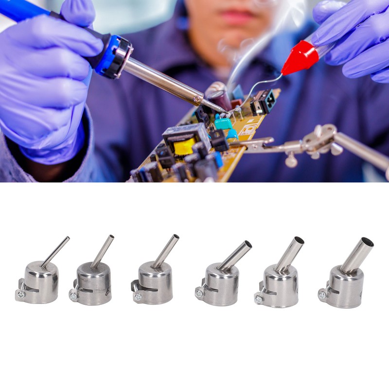 6Pcs 850 Heat Gun Nozzle Kit Aluminum Alloy 3 4