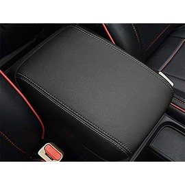 Beerte Central Console Armrest Box Fit for Honda CRV 2014 2015 2016 Cover Car Armrest Cover Auto Center Console Pad(Black with Black Stitches)