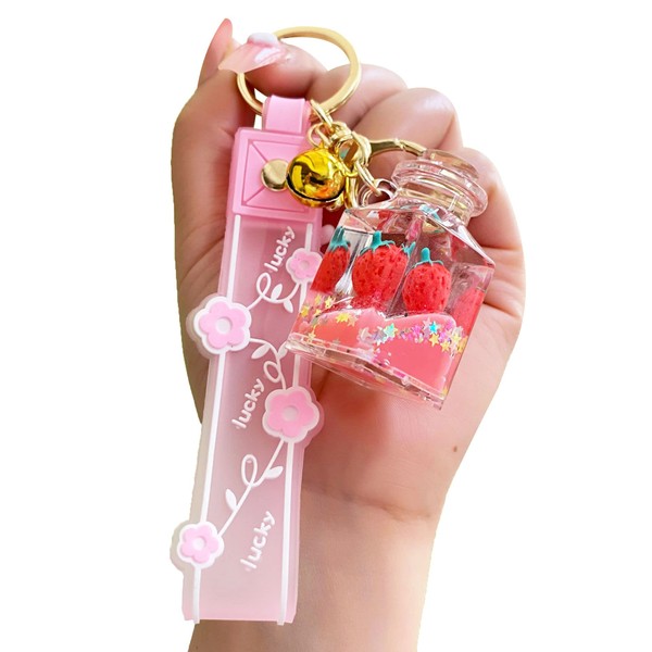 HSYHERE Girls Women Beautiful Floating Strawberry Milk Tea Cup Bubble