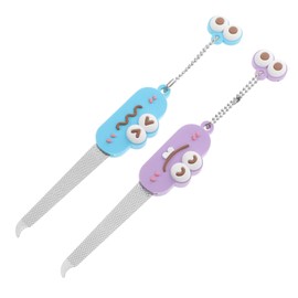 Ipetboom 2 Pack Metal Nail Files Stainless Steel Nail File Set Cartoon Style Travel-size Manicure Pedicure Tools Random Style