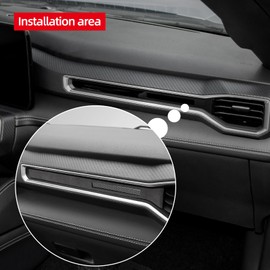 BETTERHUMZ Co-Pilot Dashboard Panel Trim Strip Compatible with Ford Mustang 2024 2025 for Alcantara Carbon Leather Passenger Side Decoration Car Interior Accessories (Suede Black)