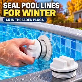 4 Pack 1.5 Inch Threaded Pool Winterizing Plugs with O-Rings for Return Lines, Filter Drains and Skimmers