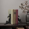 Black Metal Cute Cat Bookends Set of 2