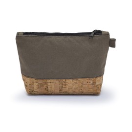 Leon By Bers Cosmetic Make-Up Bag, Toiletry Bag, Cotton Makeup Bag, Cosmetic Bag, Cork / grey, S, Cosmetic bag