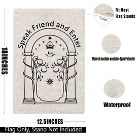 PXTIDY Speak Friend And Enter Garden Flag Hobbit Signboard Home Decor Farmhouse Decoration Yard Flag Gift for Lord Ring Hobbit Fans