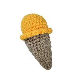 Cat Toy, Catnip Toy, Ice Cream Cat Toy, Crocheted, Interactive Toys for Cats, Cat Kicker Toy, Handmade Cat Toy, 6" H (Mango)
