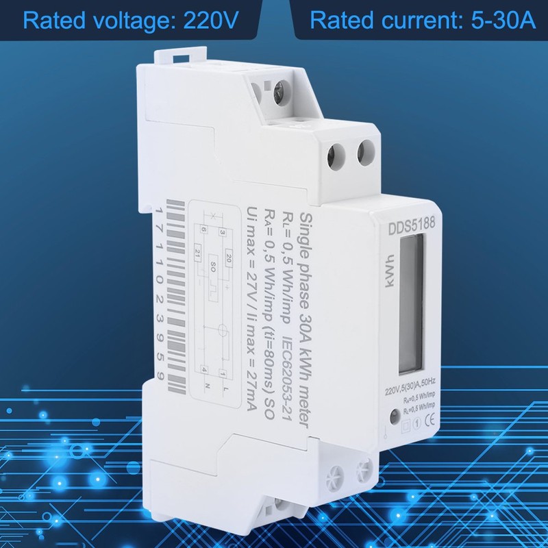 LCD Digital Electricity Meter, DDS5188 Electricity Meter, AC Meter, Single-Phase