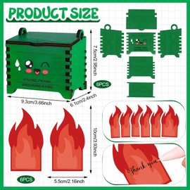 Ioffersuper 12PcsTeacher Appreciation Gift Dumpster Pencil Holder Fire Sticky Notes Tiny Recycle Bin Pencil Holder Funny Office Desk Accessories Decor Student Work Office Back To School Desk Organizer