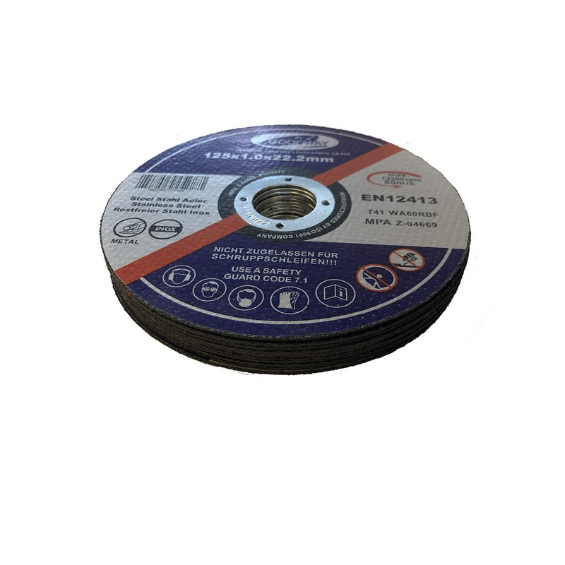 Professional cutting discs, pack of 10, diameter 125 mm, 1.0